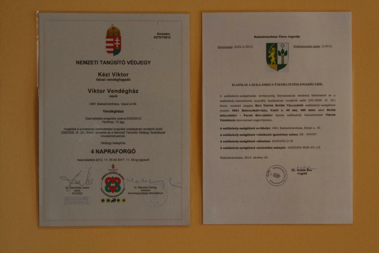 Viktor Vendeghaz Es Apartmanhaz Baktaloranthaza Exterior photo